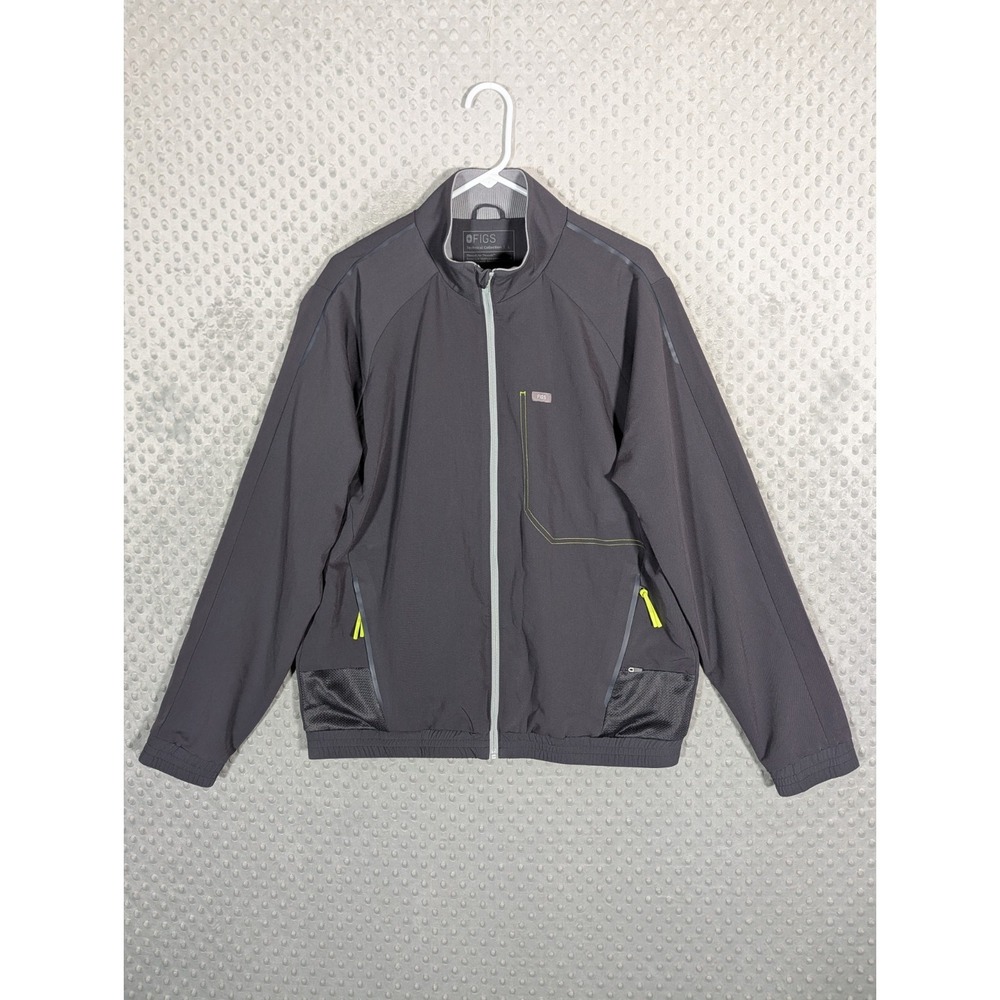 FIGS Cobaki Performance Scrub Jacket Men's Large Gray Technical Pockets EUC